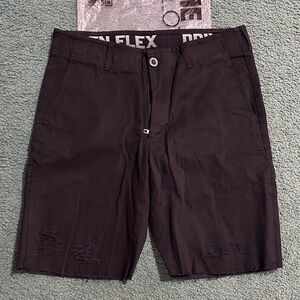Driven Flex Black Men's Flat Front Shorts